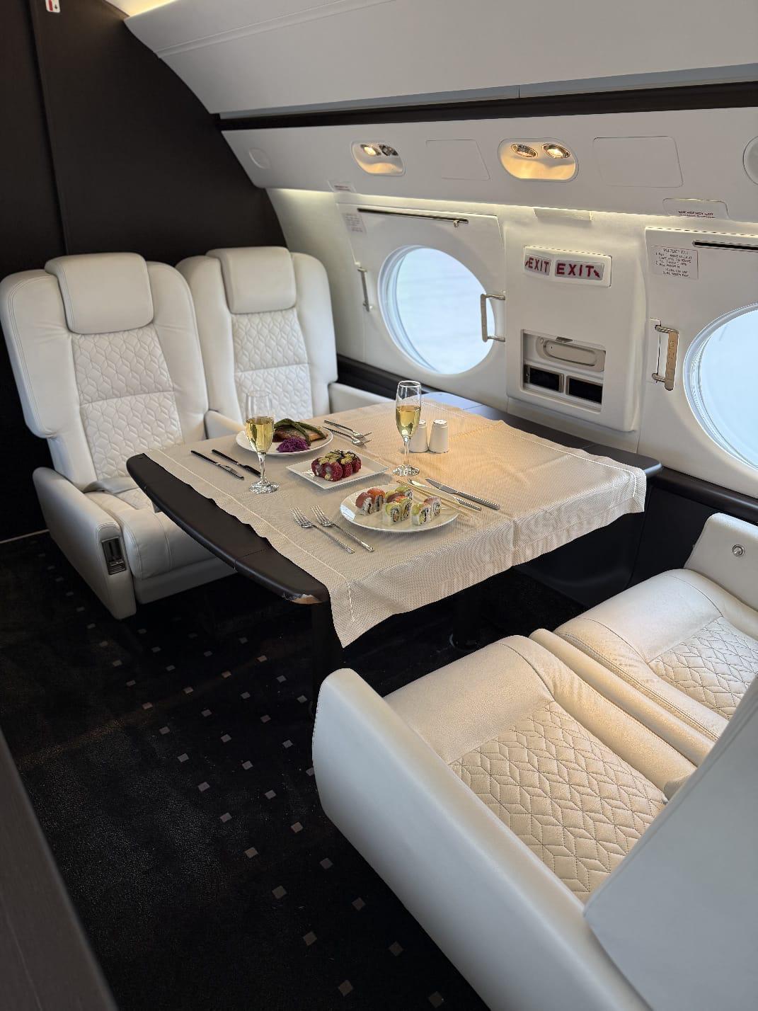 Gulfstream IV fine dining